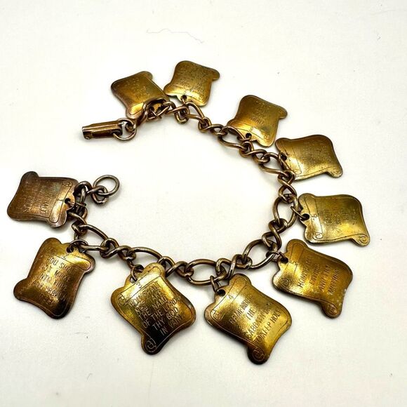 Vintage Ten Commandments charm bracelet - Picture 11 of 11